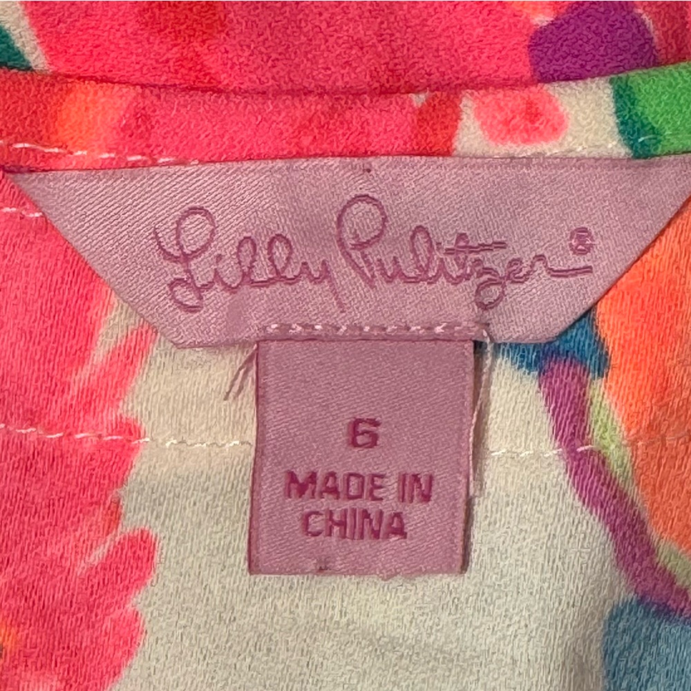 Lilly Pulitzer Stella Shift Dress in Serene Blue Paradise Bound Sz 6 - Picture 14 of 16